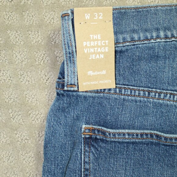 New Madewell The Perfect Vintage Straight High Rise Blue Jeans Size 32x27 - Picture 3 of 7